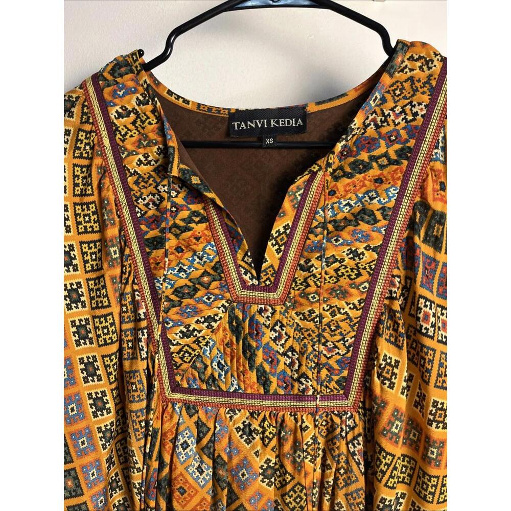 Anthropologie Tanvi Kedia Embellished Tassel Sumana Dress Size XS - Picture 3 of 10